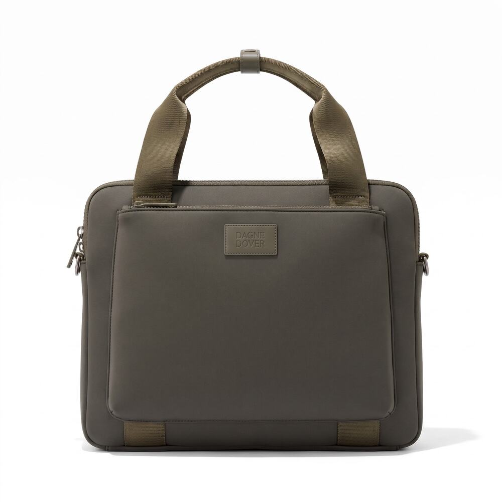 Dagne Dover Ryan Laptop Bag Olive Green Minimalist Work Travel Preppy 15"Wx12"H
